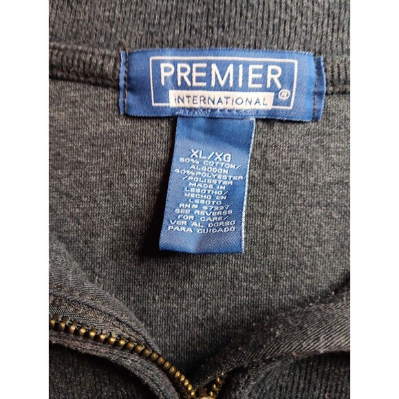 Mens Premier International XL Gray Long Sleeve Zipper Neck Pullover Shirt - Picture 3 of 5